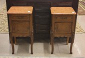 A PAIR OF LOUIS XV STYLE MARBL