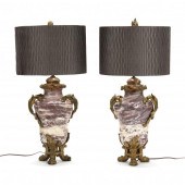 A PAIR OF LOUIS XV STYLE MARBL