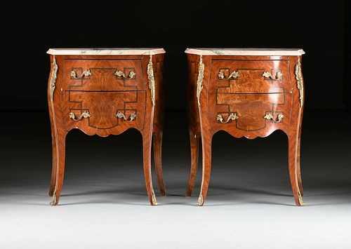 A PAIR OF LOUIS XV STYLE MARBLE