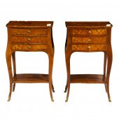 A PAIR OF LOUIS XV STYLE INLAI