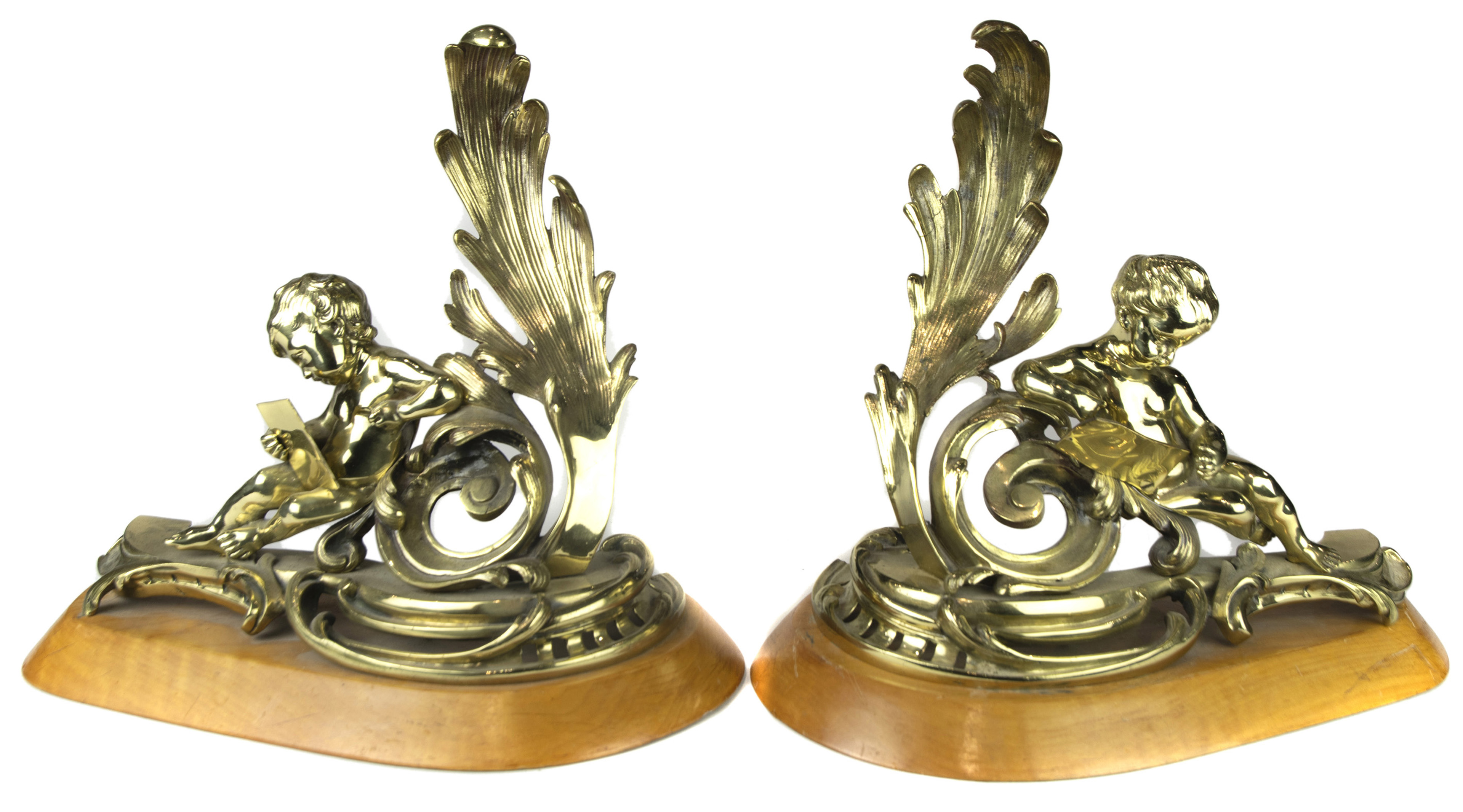 A PAIR OF LOUIS XV STYLE GILT METAL