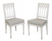 A PAIR OF LOUIS XV GREY-PAINTE