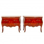 A PAIR OF LOUIS XV STYLE MARBL