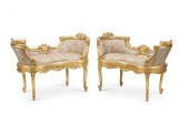 A PAIR OF LOUIS XV-STYLE GILTW