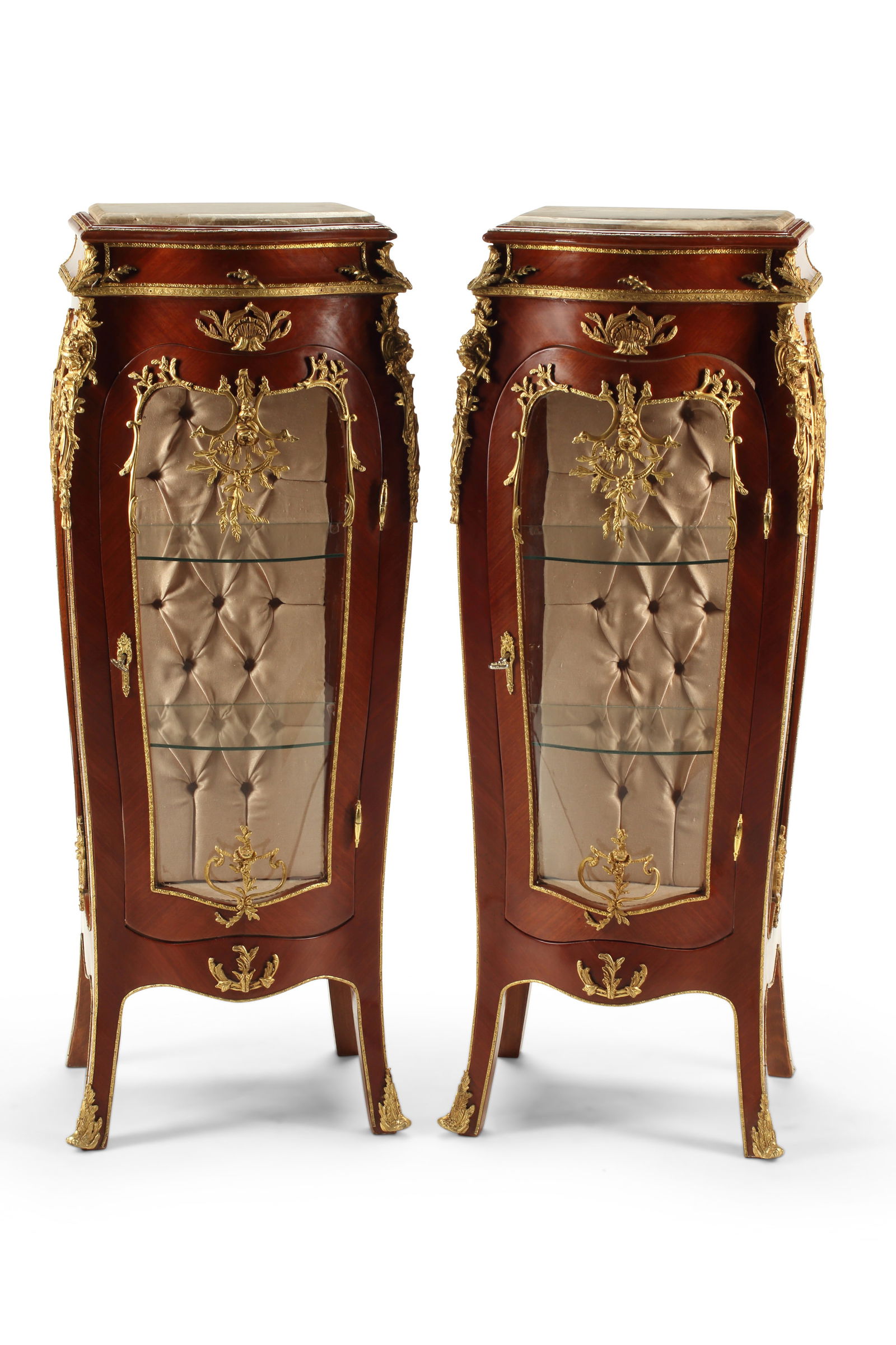 A PAIR OF LOUIS XV-STYLE VITRINE