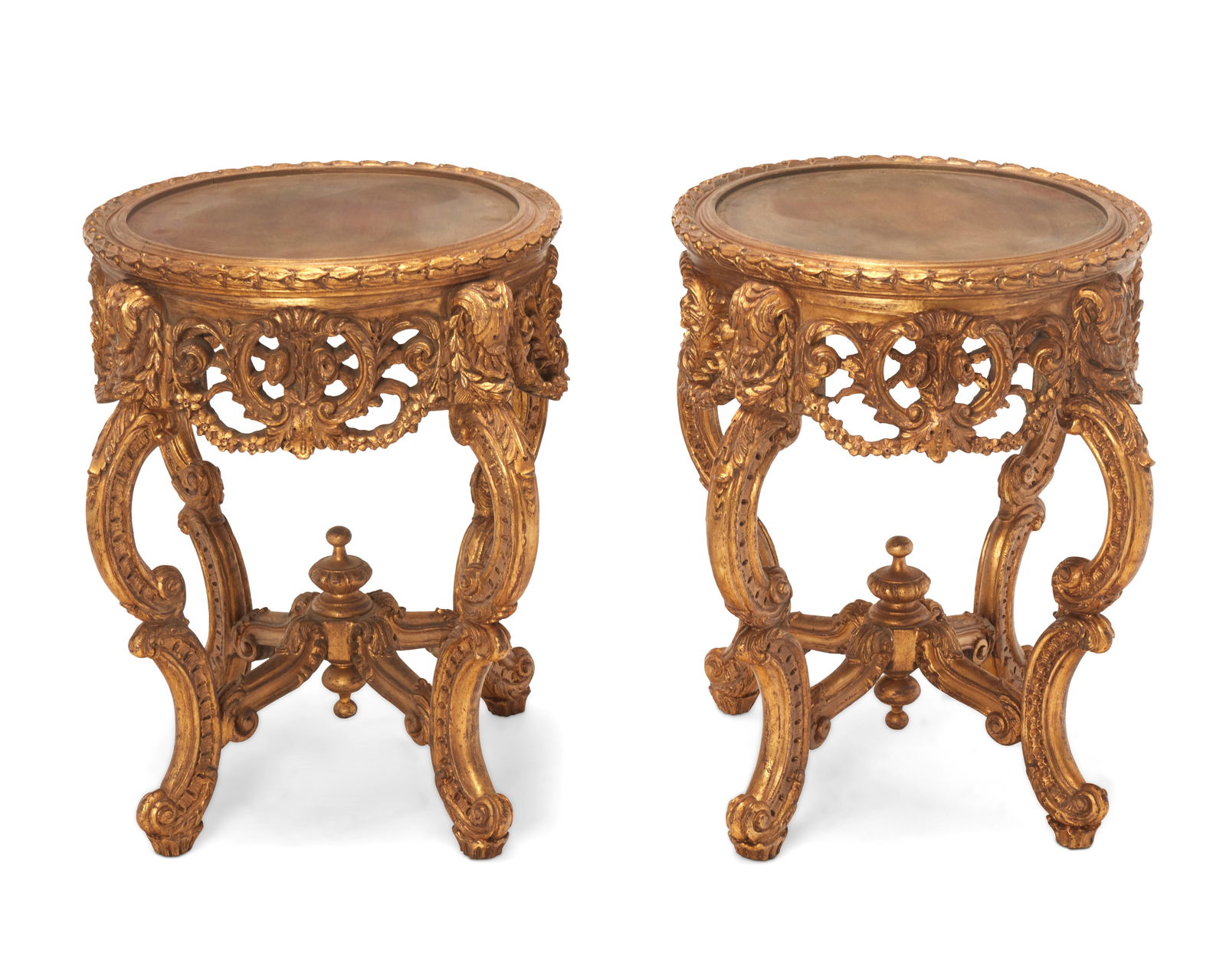 A PAIR OF LOUIS XV-STYLE GILTWOOD