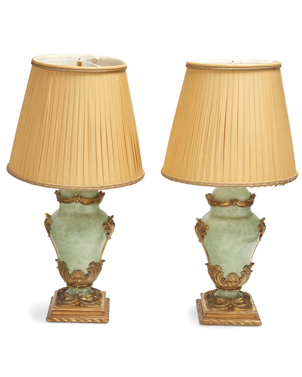 A PAIR OF LOUIS XV-STYLE CELADON