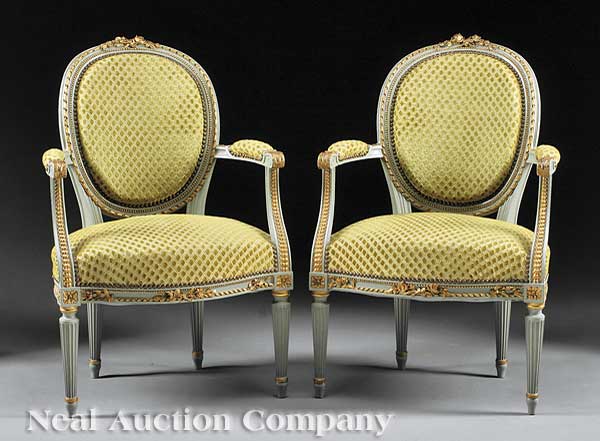 A Pair of Louis XVI Crème Peinte
