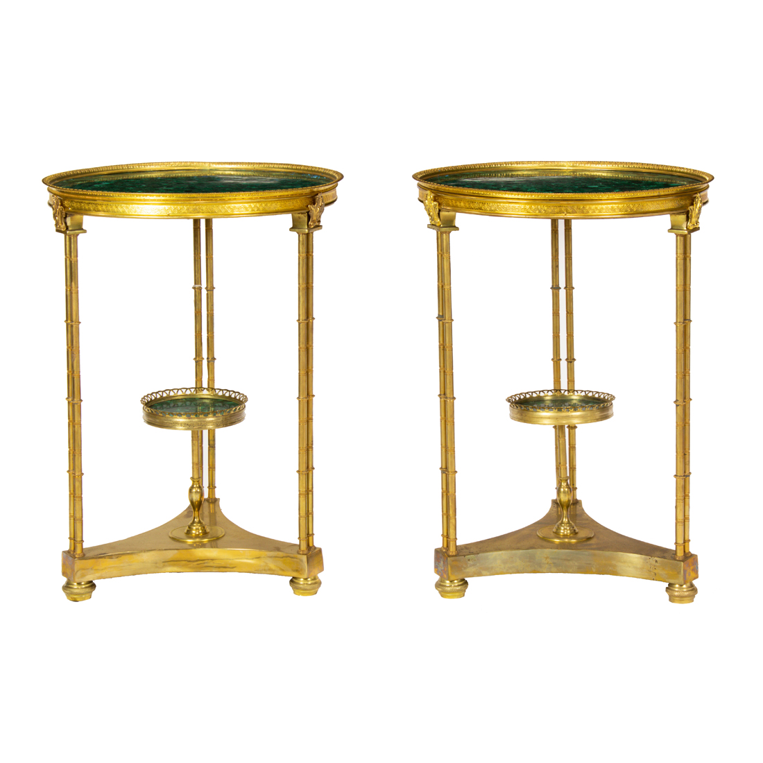 A PAIR OF LOUIS XVI STYLE MALACHITE