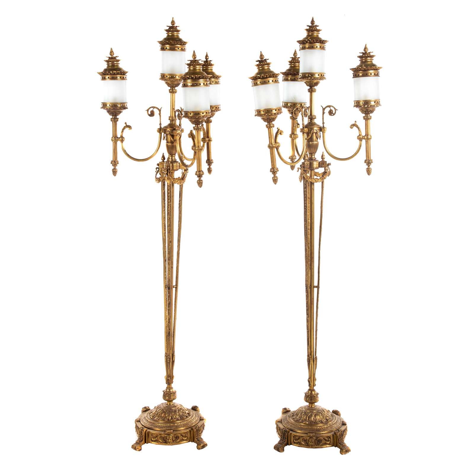 A PAIR OF LOUIS XVI STYLE BRONZE