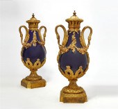 A PAIR OF LOUIS XVI STYLE BLUE