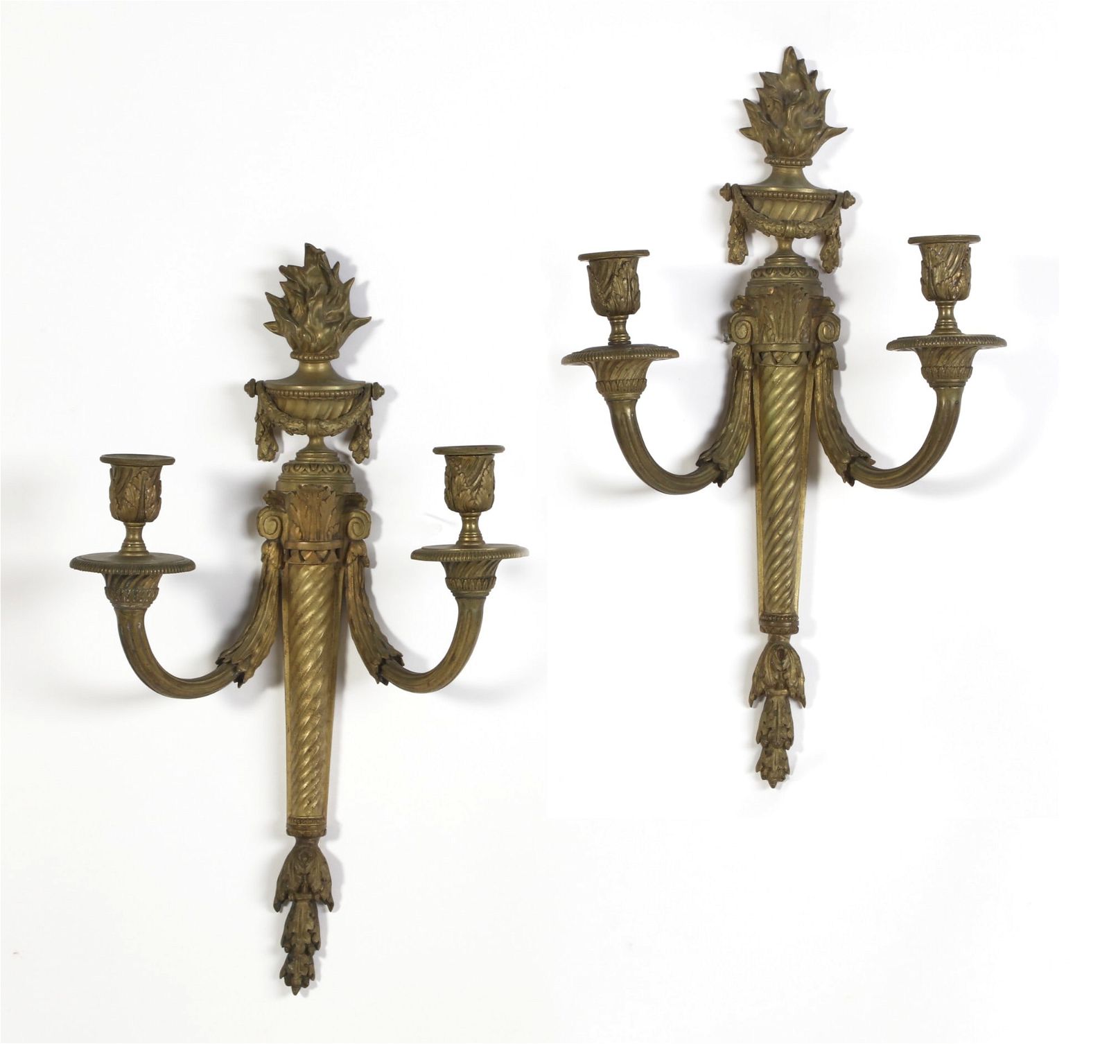 A PAIR OF LOUIS XVI STYLE BRONZE