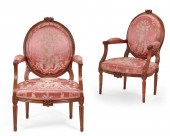 A PAIR OF LOUIS XVI WALNUT FAU