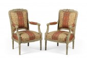 A PAIR OF LOUIS XVI STYLE GREY