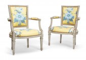 A PAIR OF LOUIS XVI GREY PAINT