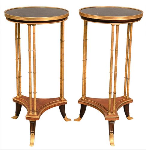A PAIR OF LOUIS XVI STYLE BRONZE