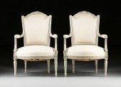 A PAIR OF LOUIS XVI STYLE GREY