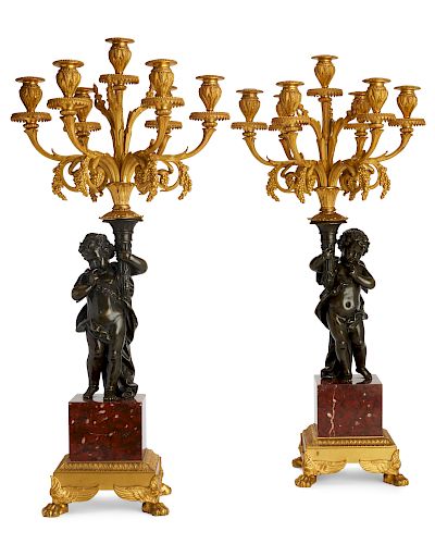 A PAIR OF LOUIS XVI STYLE FIGURAL