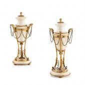 A PAIR OF LOUIS XVI STYLE MARB