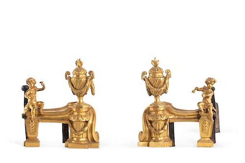 A PAIR OF LOUIS XVI GILT BRONZE
