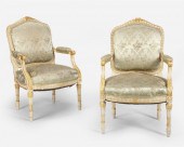 A PAIR OF LOUIS XVI-STYLE CARV