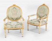 A PAIR OF LOUIS XVI-STYLE CARV