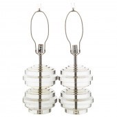A PAIR OF LUCITE LAMPS IN THE