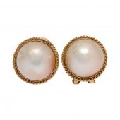 A PAIR OF MABé CULTURED PEARL