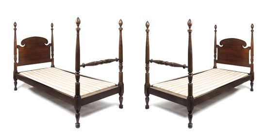 A Pair of Mahogany Twin Bed