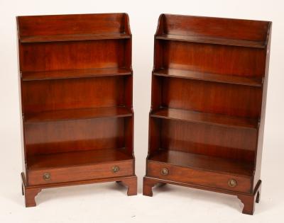 A pair of mahogany waterfall