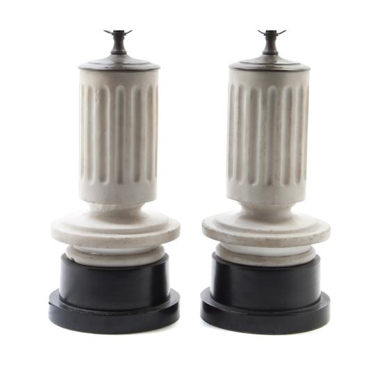 * A Pair of Marble Table Lamps each