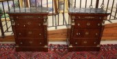 A PAIR OF MARBLE-TOPPED FOUR-D