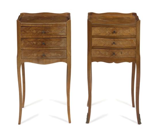 A Pair of Marquetry Side Tables