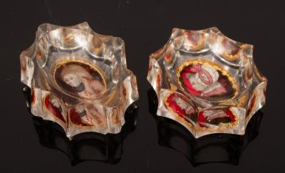 A pair of marriage glass trencher