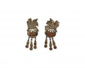 A PAIR OF MATL SILVER AND CORA