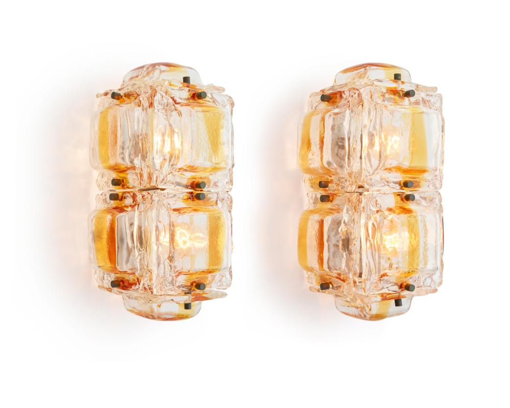 A PAIR OF MAZZEGA MURANO GLASS WALL