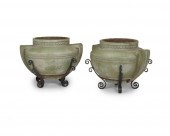 A PAIR OF MCCOY-STYLE GARDEN P