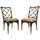 A PAIR OF MCGUIRE STYLE BAMBOO