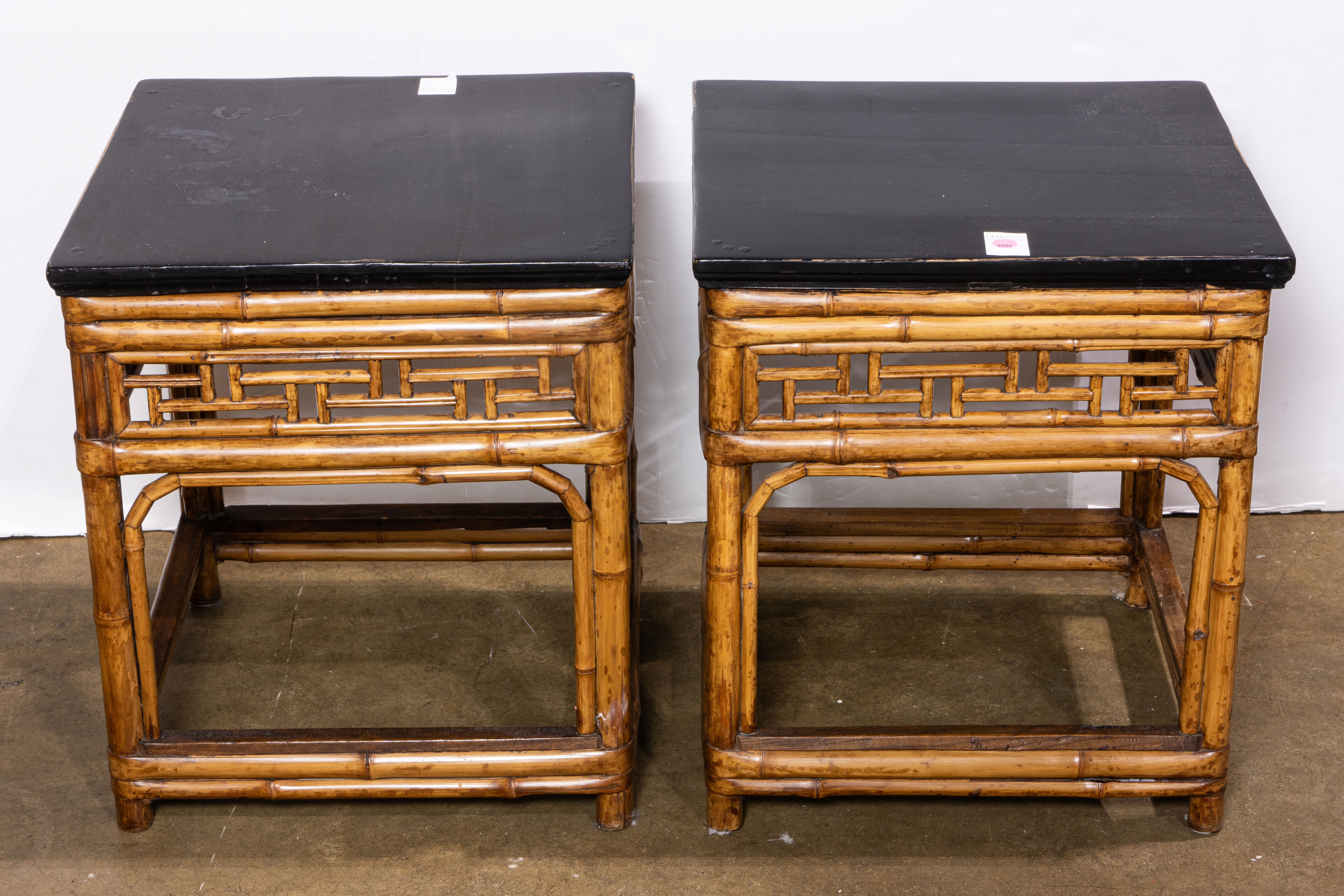 A PAIR OF MCGUIRE STYLE EBONIZED