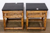A PAIR OF MCGUIRE STYLE EBONIZ
