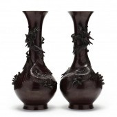 A PAIR OF MEIJI PERIOD BRONZE