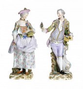 A PAIR OF MEISSEN FIGURES OF A