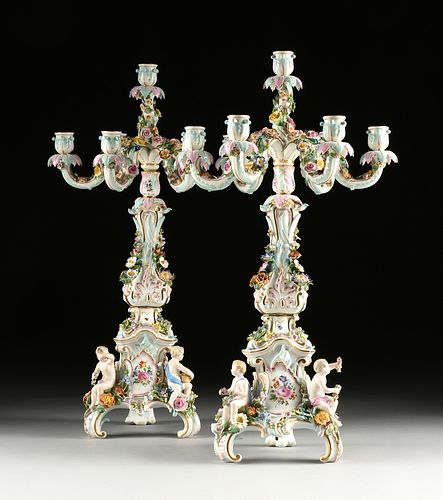A PAIR OF MEISSEN FLORAL