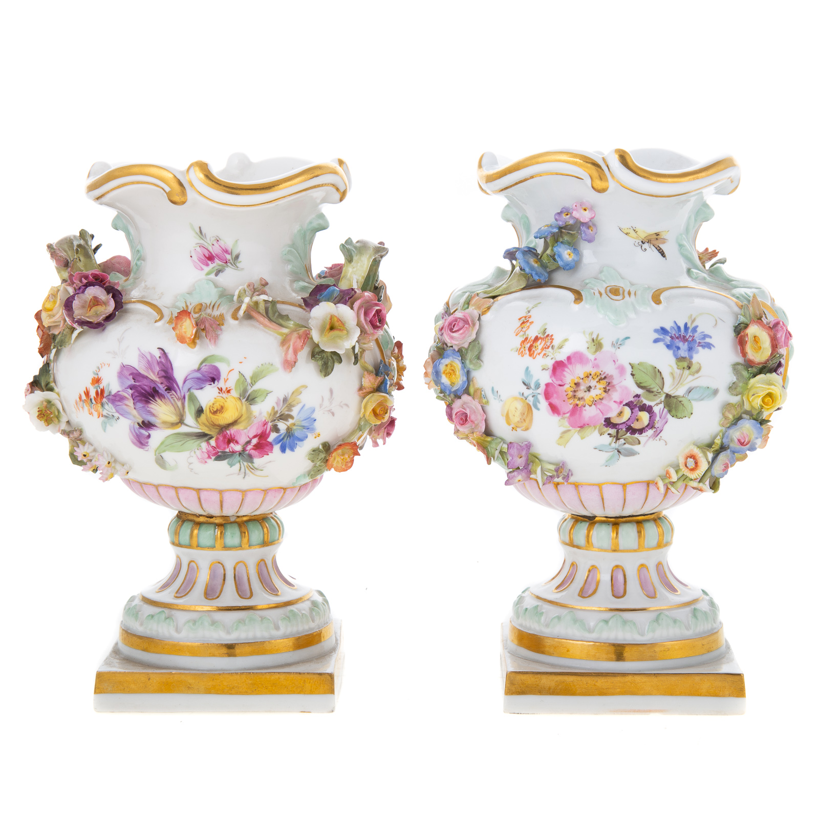 A PAIR OF MEISSEN PORCELAIN