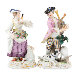 A Pair of Meissen Porcelain Figures