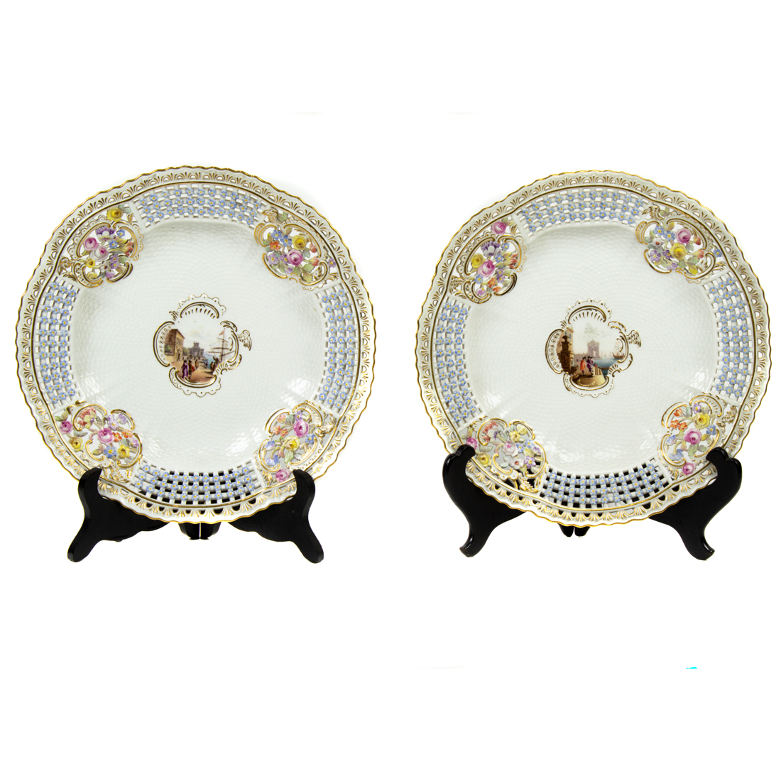A PAIR OF MEISSEN PORCELAIN