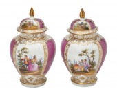 A PAIR OF MEISSEN PORCELAIN VA
