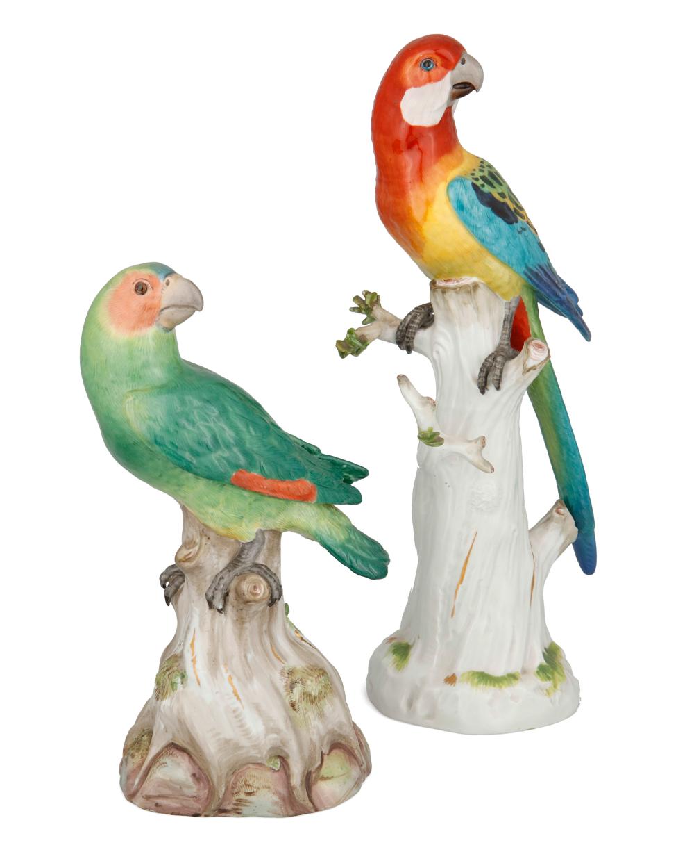 A PAIR OF MEISSEN PORCELAIN BIRD