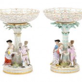 A Pair of Meissen Porcelain Fi