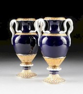 A PAIR OF MEISSEN PORCELAIN CO